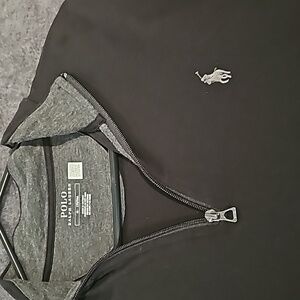 Polo Ralph Lauren Luxury Jersey Quarter-Zip Pullover black/charcoal gray